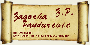 Zagorka Pandurević vizit kartica
